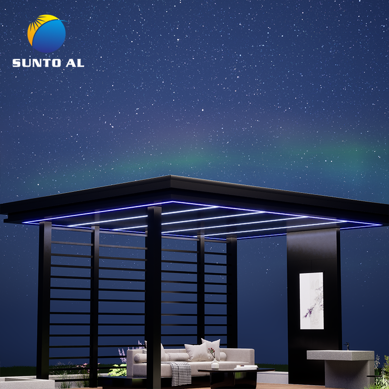 Wall Mounted LED Lights Waterproof Motorized Roof Cover Louver Opening